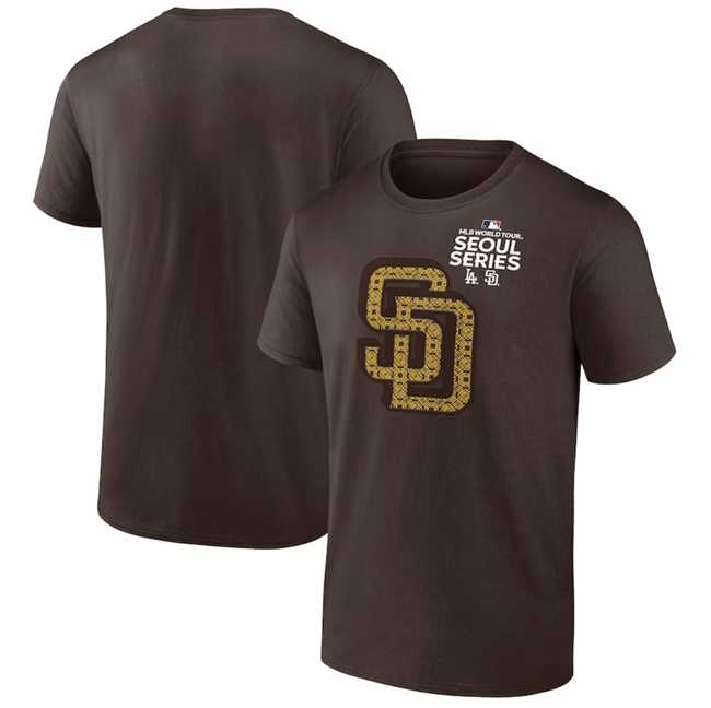 Men's San Diego Padres Brown 2024 World Tour Seoul Series T-Shirt,We sell and wholesale Men's San Diego Padres Brown 2024 World Tour Seoul Series T-Shirt on line form chian!